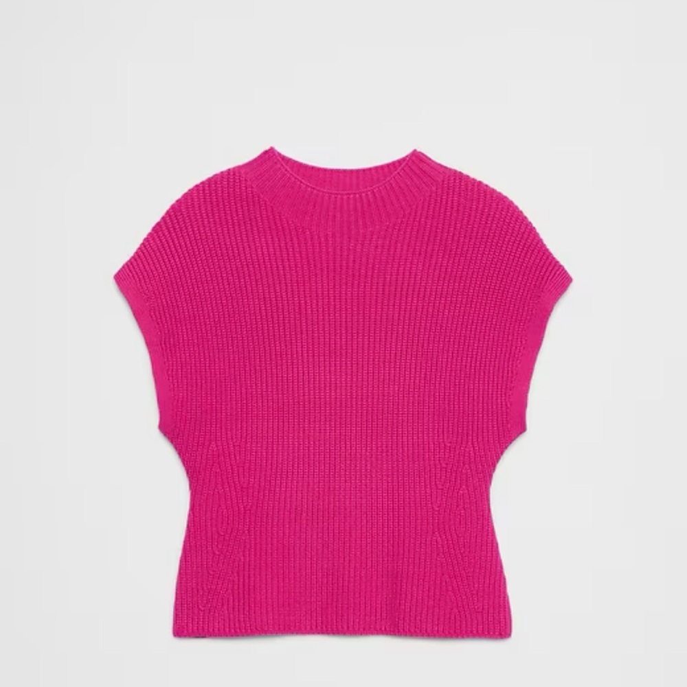 Ribbed Mock-Neck Sweater Shell